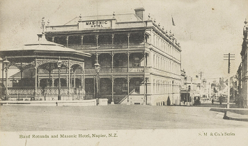 Masonic Hotel and Band Rotunda Te Papa Collection